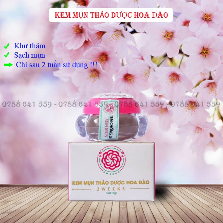 Khử Mụn Sạch Thâm - Kem Mụn Thảo Dược Hoa Đào - Chiết Xuất Từ Thiên Nhiên 100%