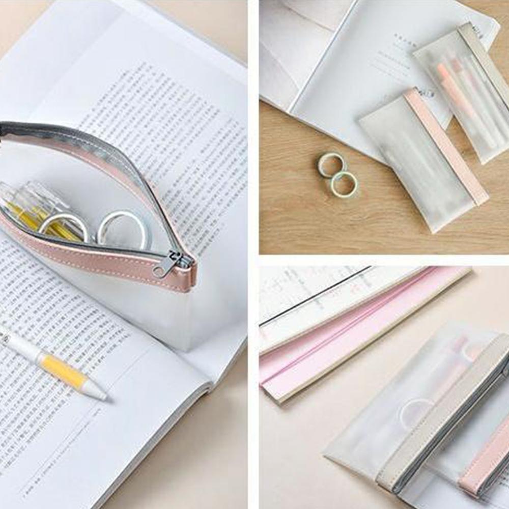 Túi Đựng Bút Trong Suốt Thiết Kế Đơn Giản Thời Trang Hàn Quốc Ốp