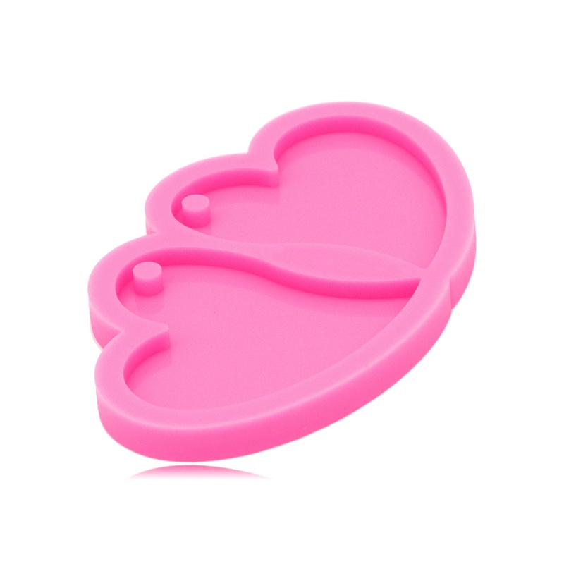 Sa Khuôn Silicone Làm Bông Tai Hình Trái Tim DIY