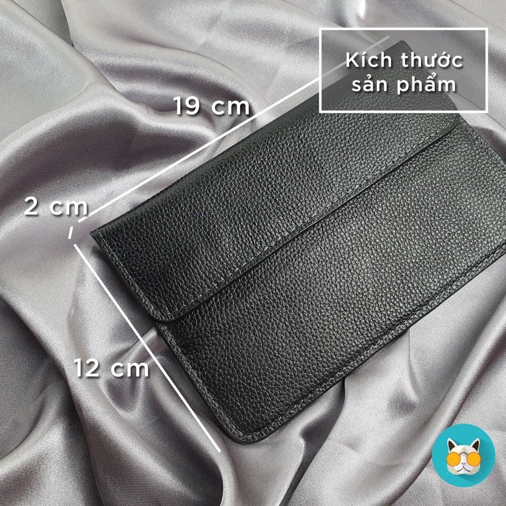 Bóp đựng đăng kiểm ô tô da mill WL109 (Black) - 100% da bò thật, BH 3 năm