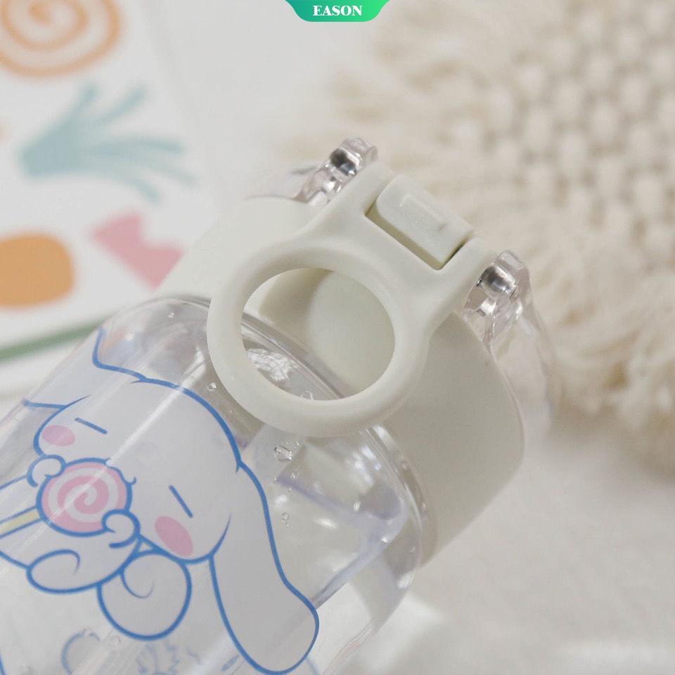Cốc Nhựa Trong Suốt Hình Hoạt Hình Cinnamoroll Dung Tích Lớn 450ml Đựng Bình Nước Nhỏ Gọn DIY