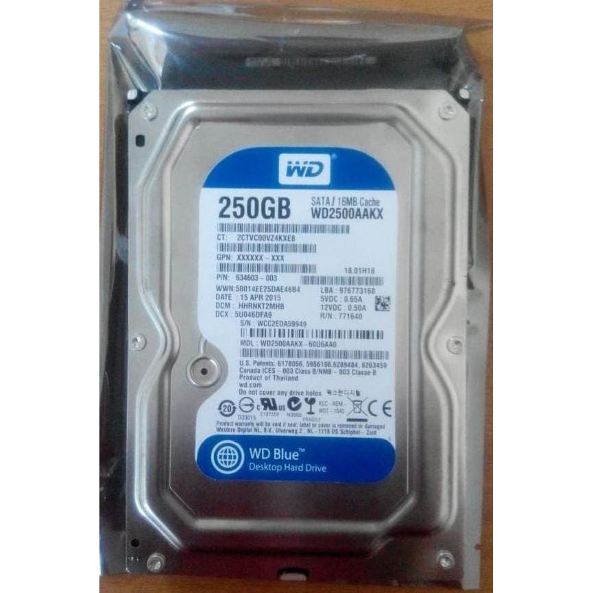 Ổ Cứng 3.5 "250GB SATA PC 1 TH (HDD 250 GB WD)