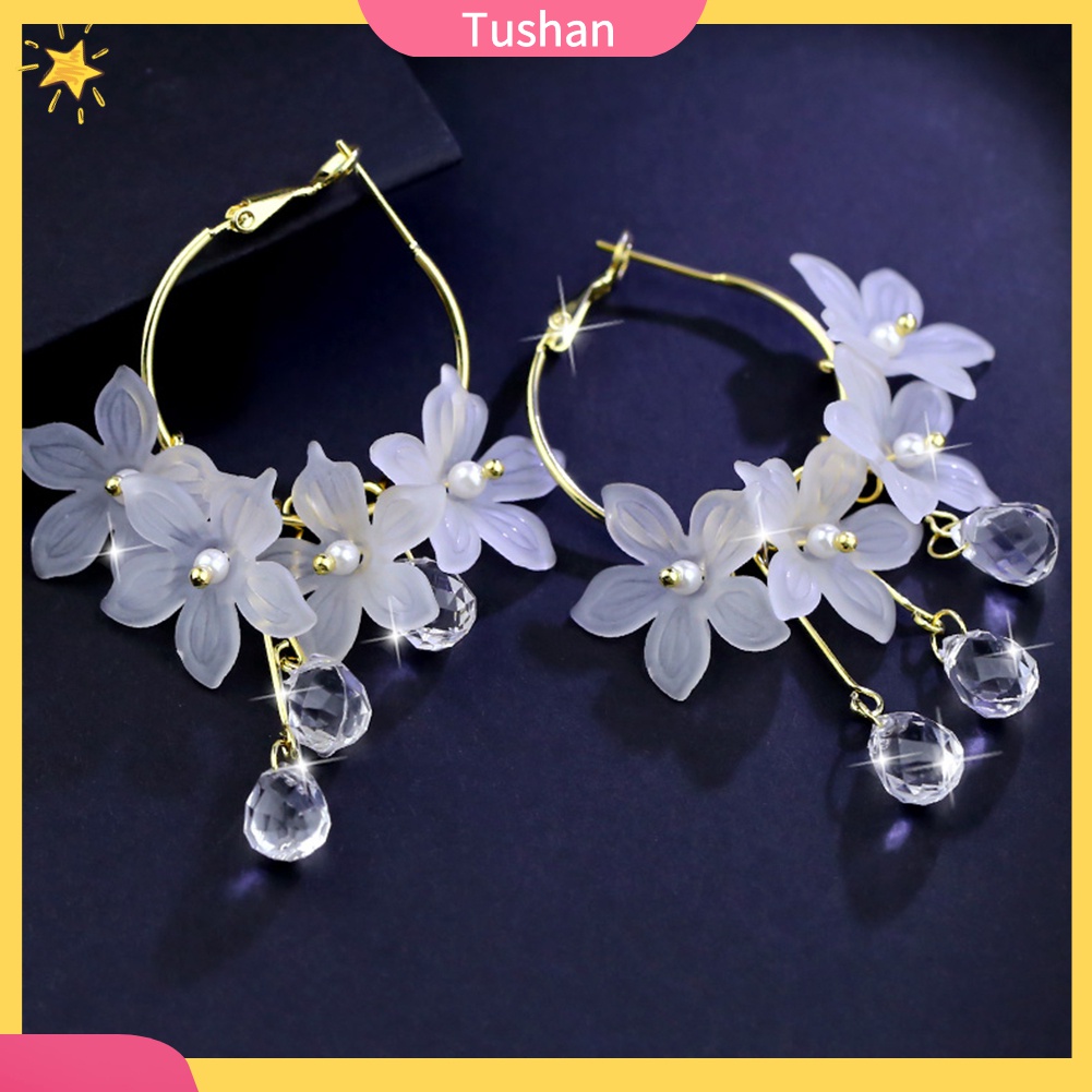 Bông Tai Hình Hoa Bằng Acrylic Thanh Lịch Cho Nữ