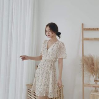 ĐẦM HOA CỔ V ĐẮP CHÉO combo khách đặt