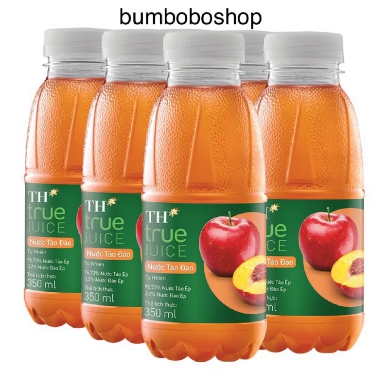 lốc 6 chai nước trái cây TH TRUE JUICE vị cam/táo/đào/gấc/xoài/ổi (350ml/chai)