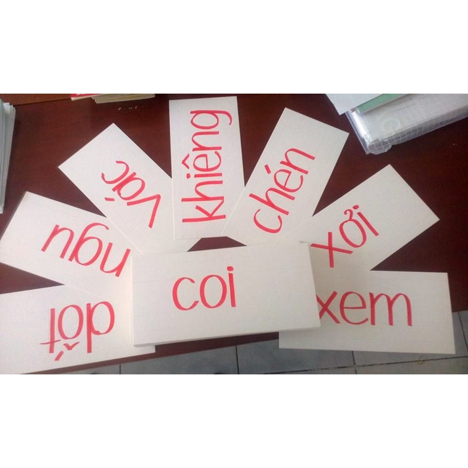 Flash card từ đơn  màu trắng không chữ