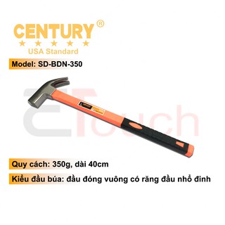 Búa Nhổ Đinh Đa Năng Đầu Vuông 350g Century - SD-BDN-350