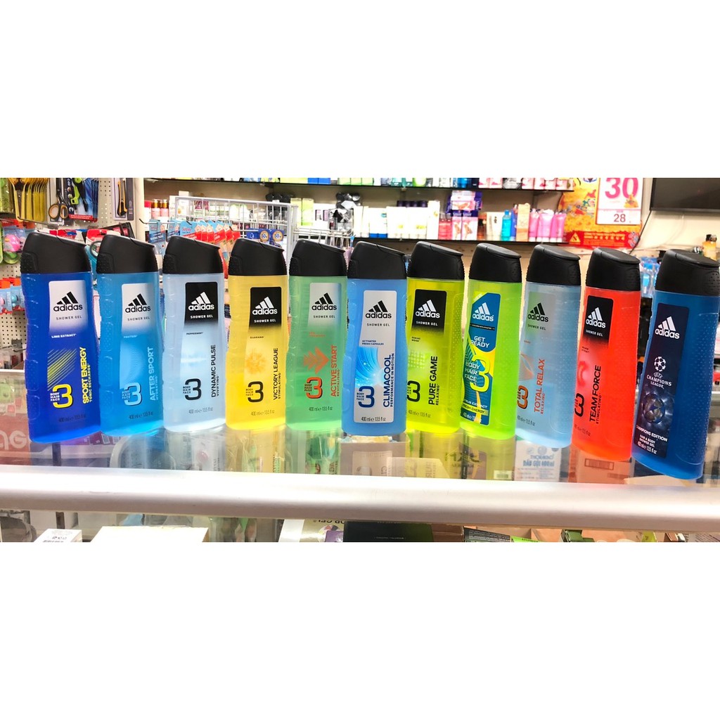 Gel tắm - gội - rửa mặt Adidas 3 in 1 Body Hair Face 400ml