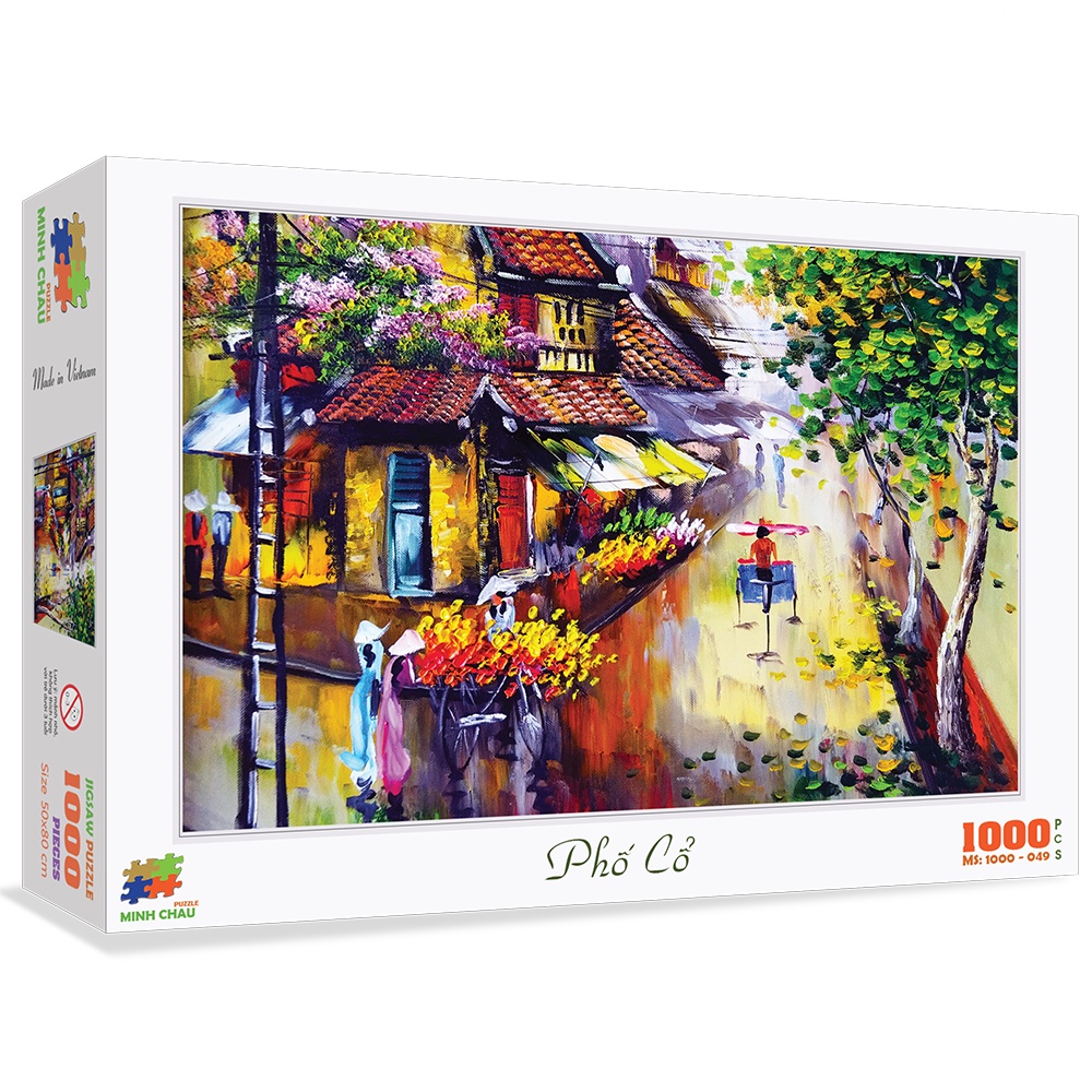 Bộ Tranh Xếp Hình Minh Châu 1000 Mảnh – Phố Cổ (Kích Thước 50x80cm)