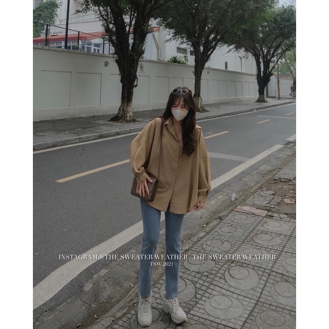 [NEW]ÁO SƠMI FORM OVERSIZE CHẤT LỤA MỊN TAY BỒNG siêu xinh