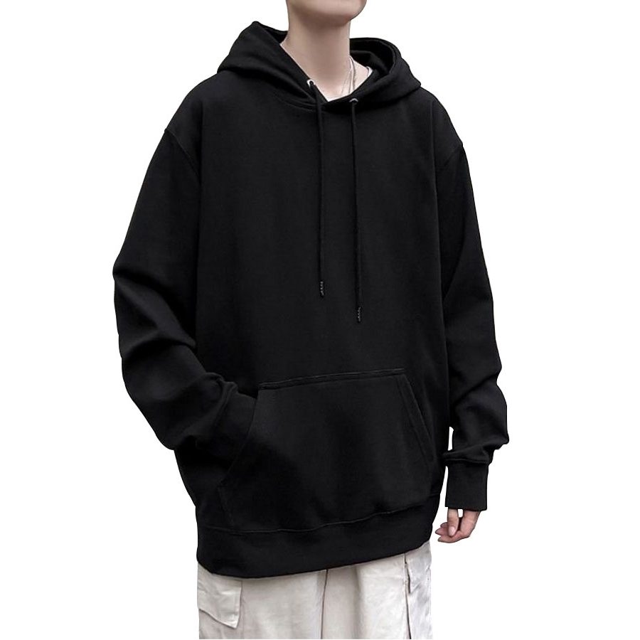 [Mã FASHIONMALLT4 giảm 15% tối đa 30K đơn 150k] Áo hoodie trơn MĐ A857 đen