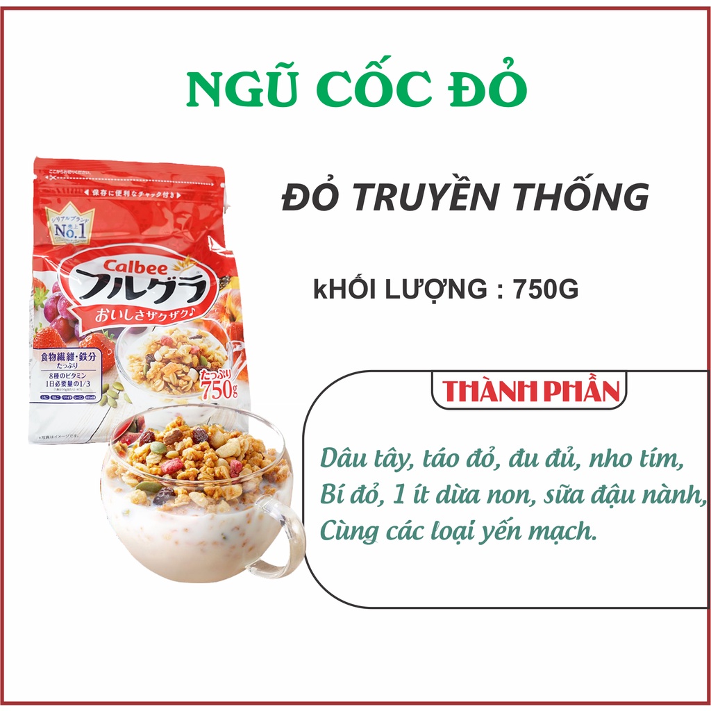 Ngũ cốc calbee ngũ cốc hoa quả ăn kiêng giảm cân nhật bản dateT2/2023