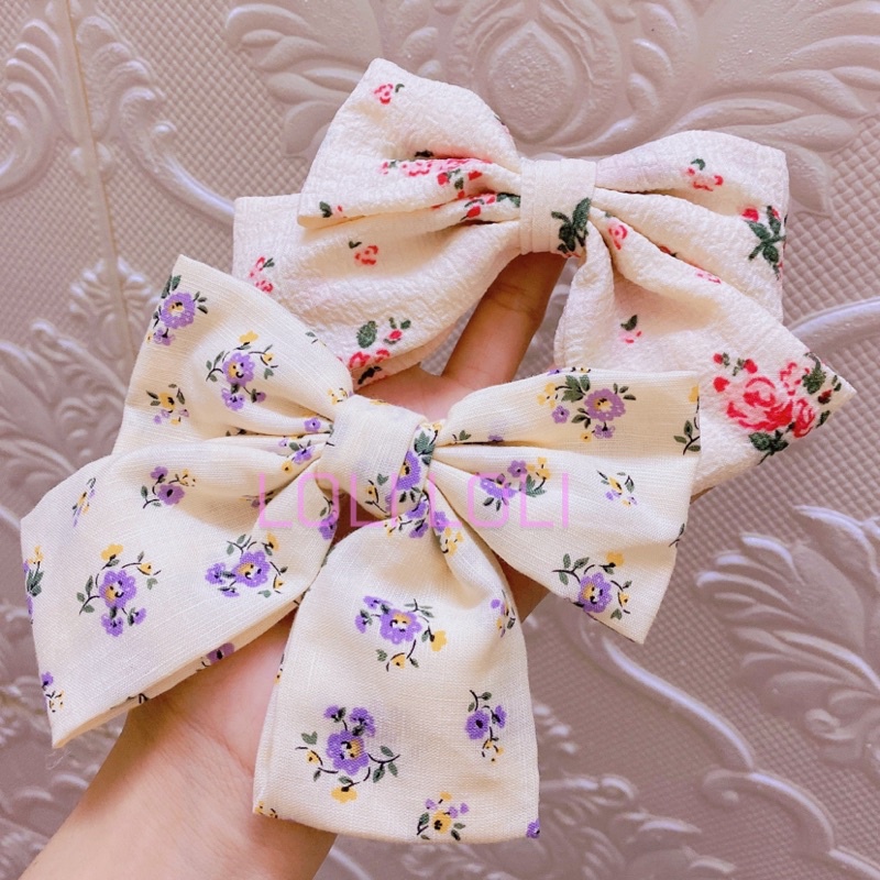 Kẹp tóc nơ hoa nhí phong cách vintage dành cho nữ
