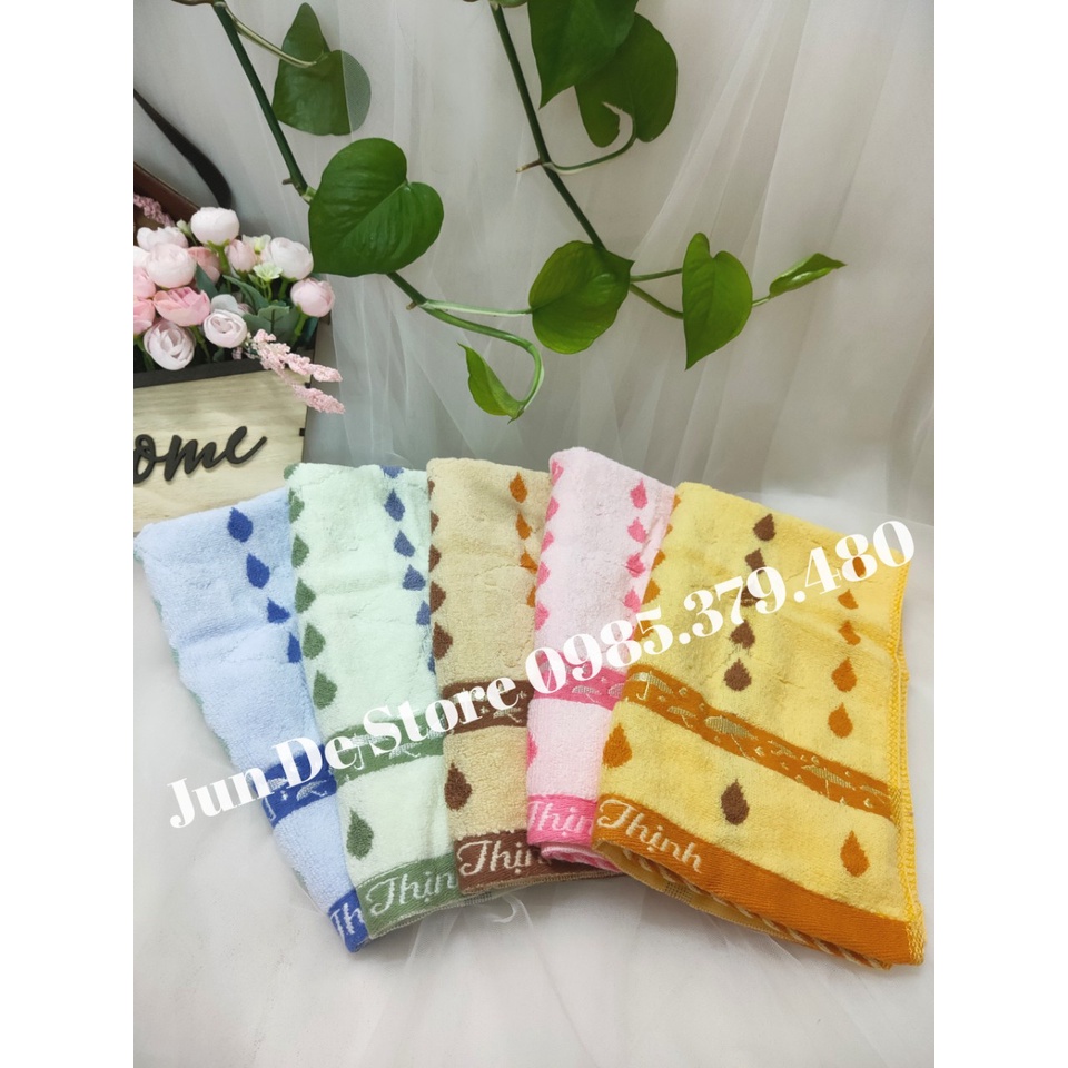 Khăn cotton 30x50 Họa tiết Hạt mưa ♥️ SANG, XỊN, MỊN♥️ Khăn cotton Made in Vietnam, thấm hút tốt, mềm mại.