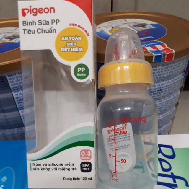 Bình sữa Piegeon 240ml- 120ml: Bình Sữa PP tiêu chuẩn ( BPA free)