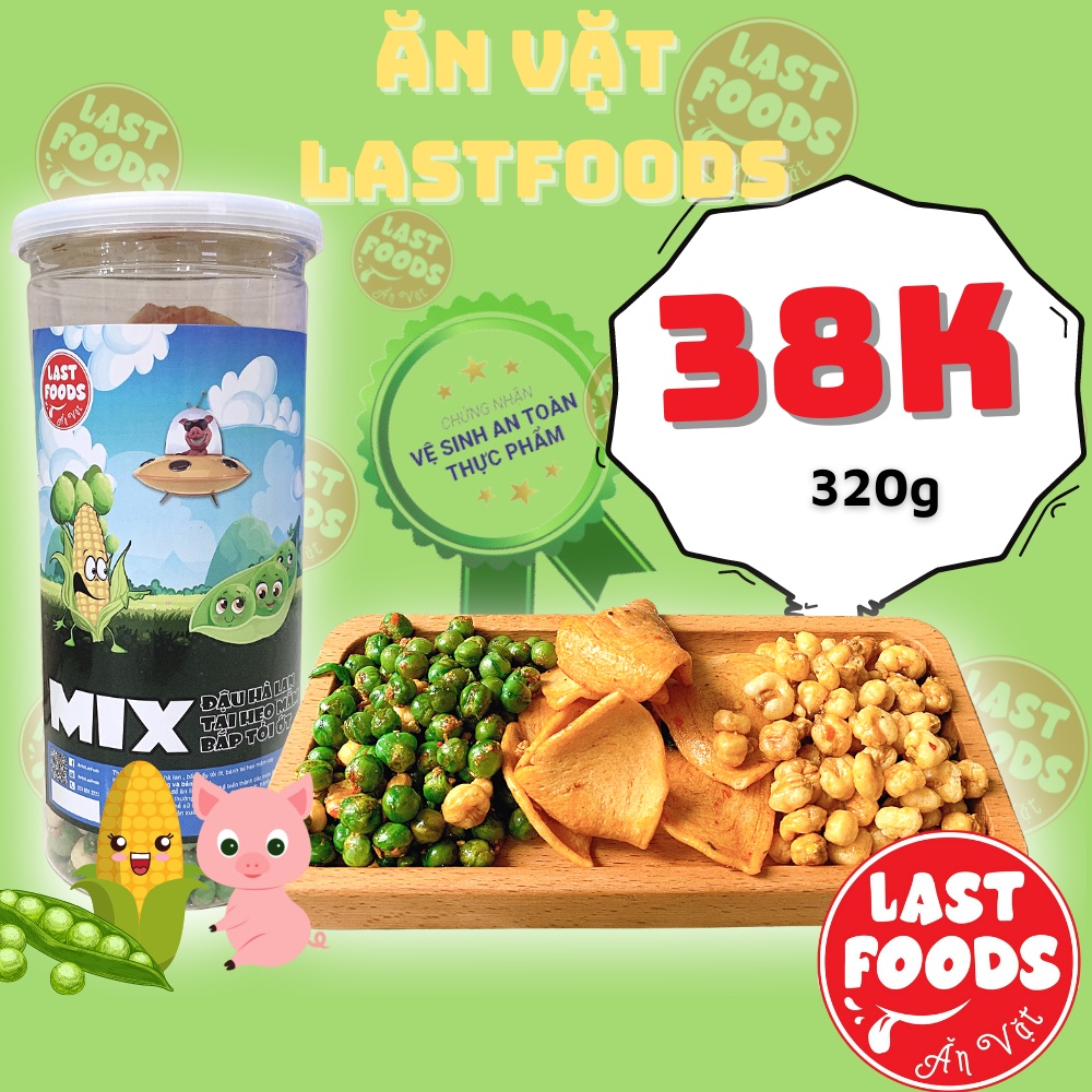 Mix đậu hà lan, tai heo mắm, bắp tỏi ớt 350g  hũ pet tiện lợi,  ăn vặt LASTFOOD Hà Nội với đặc sản các vùng miền giá tốt