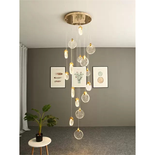 Đèn thả thông tầng, đèn trần trang trí, đèn thông tầng, đèn trang trí, đèn decor HTK028