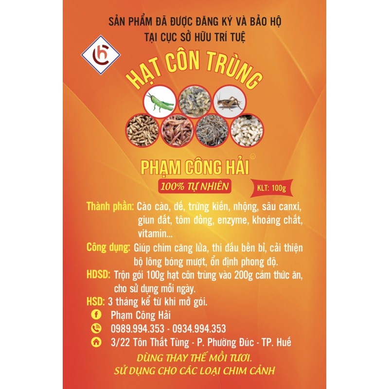 HẠT CÔN TRÙNG 100Gram