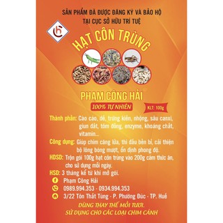 Hạt côn trùng 100gram