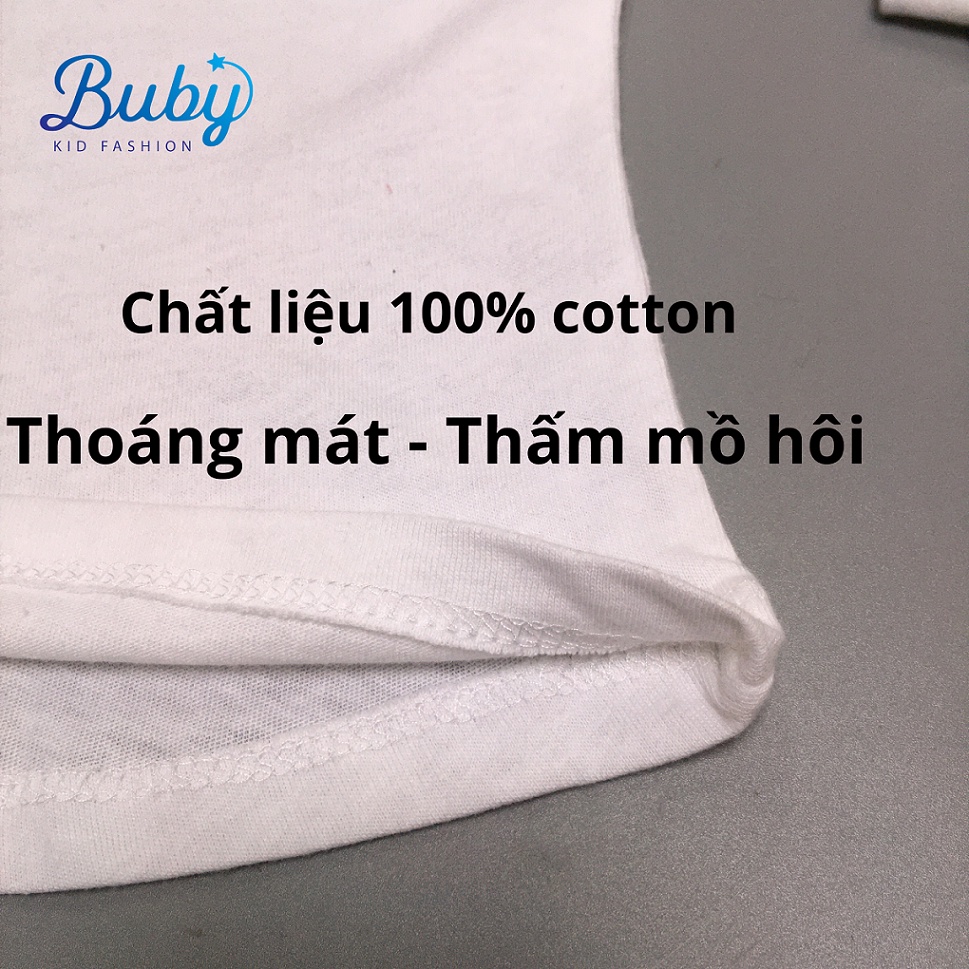 Áo ba lỗ, Áo cộc tay,BuBy A001 Màu trắng chất liệu cotton mềm mát thấm mồ hôi mặc mùa hè cho bé từ 1 tuổi đến 6 tuổi