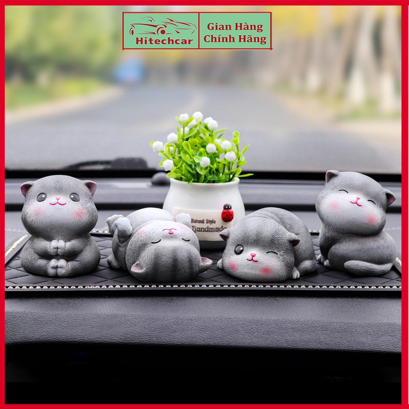 Phụ Kiện Trang Trí Xe Hơi Hitechcar Bộ Mèo Mika Trang Trí Taplo Ô Tô, Bàn Làm Việc Bàn Học, Phòng Khách Cực Ngộ Nghĩnh