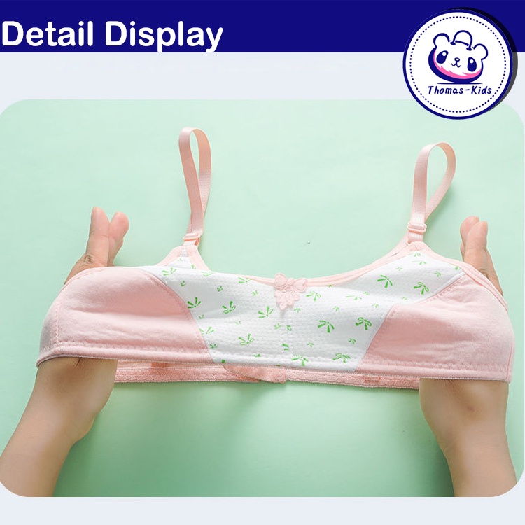 Áo Ngực Không Đệm 100% Cotton Có Dây Điều Chỉnh Cho Tuổi Teen 8-16