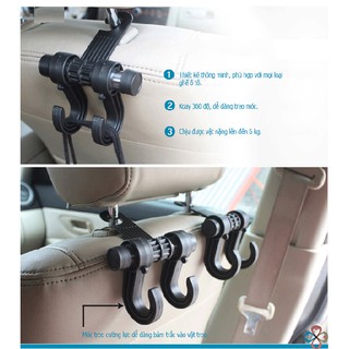 Móc treo đa năng trên ô tô có thể xoay 360 độ giúp bạn treo đồ đạc trong xe ô tô
