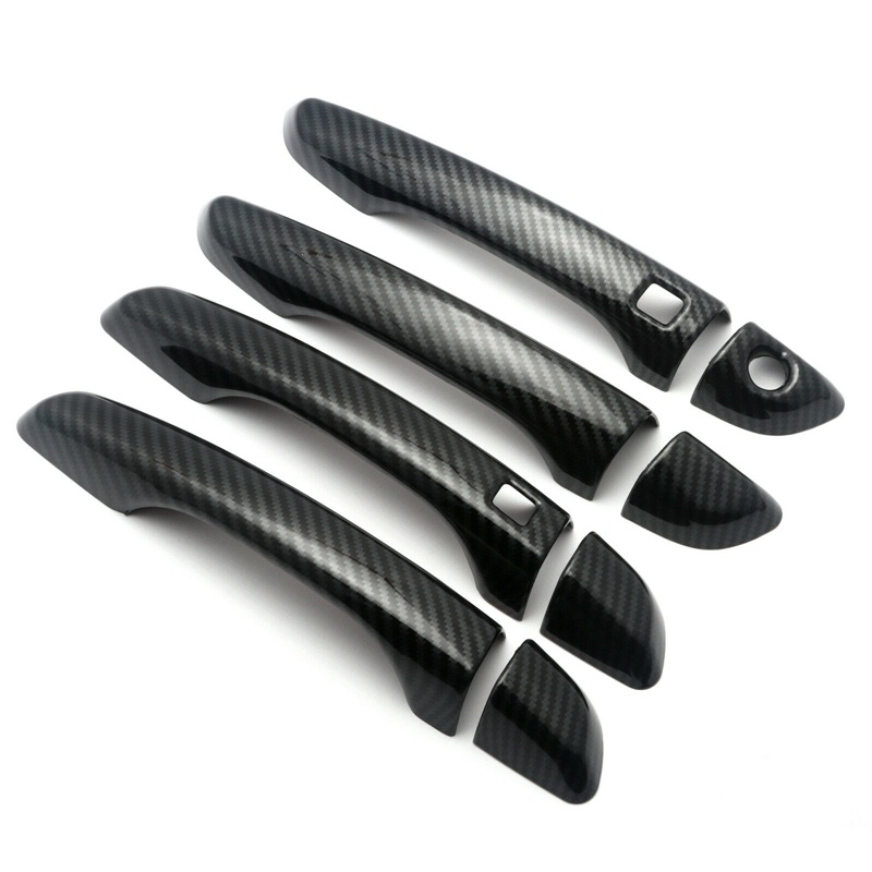 Miếng Dán Tay Nắm Cửa Xe Hơi Bằng Sợi Carbon 2 Nút Cho Hyundai Elantra 2017-2020