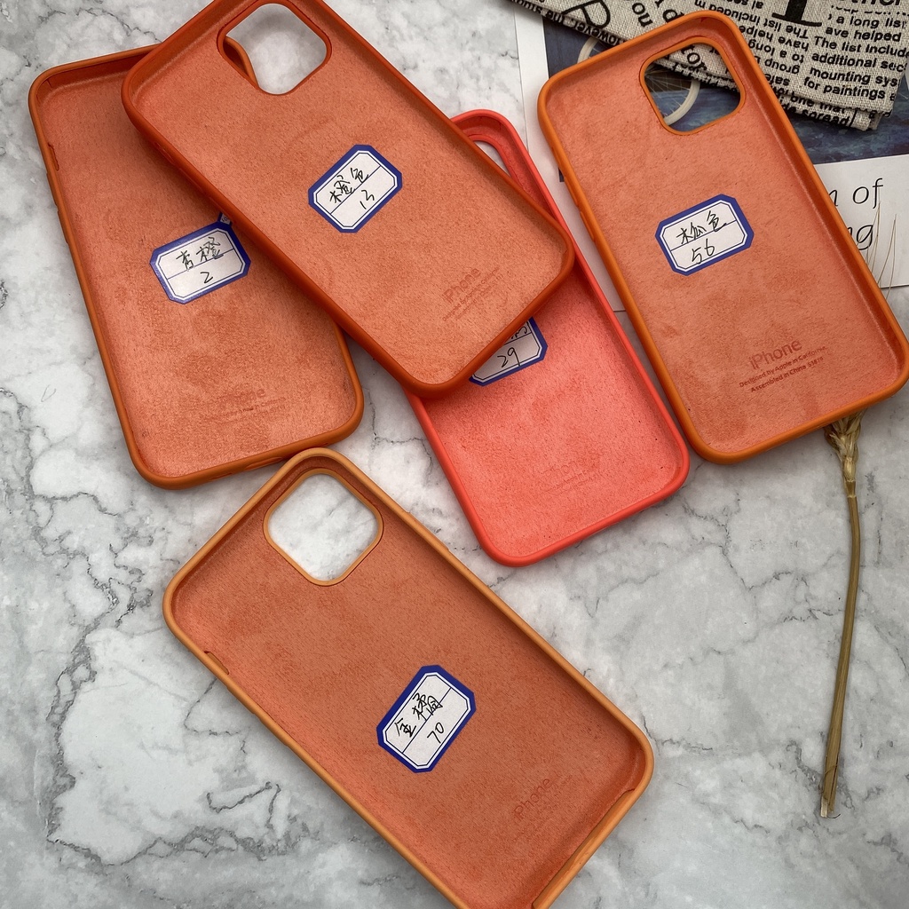 Orange series liquid silicone phone case suitable for iPhone7 8 SE2020 7P 8P XS XR XSMAX 11 PRO 12 PRO MAX All-inclusive drop protection case
