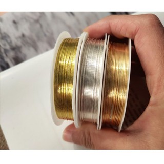 1 cuộn kẽm làm trâm màu vàng- bạc dùng xỏ hạt buộc cố định phiến phụ kiện trang sức tự làm