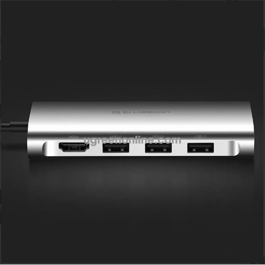 [Mã 155ELSALE giảm 7% đơn 300K] Hub USB type-C sang HDMI/Ethernet/Hub USB 3.0/Card SD/TF Ugreen 50516 Chính hãng