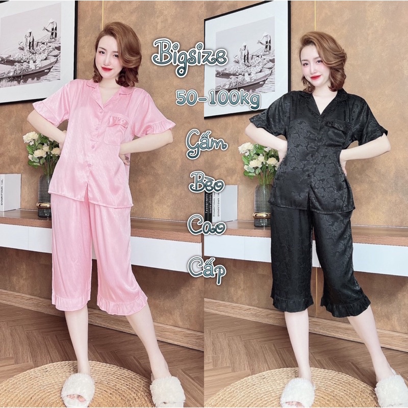 Đồ bộ Gấm Lửng bèo xinh cao cấp bigsize 50-100kg