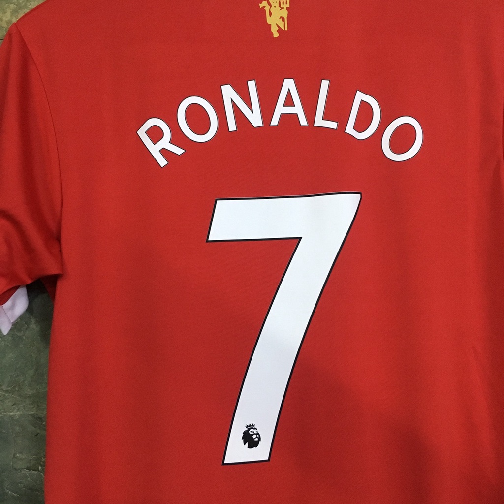 Bộ quần áo bóng đá Ngôi sao Ronaldo MU đỏ sân nhà 2022 FLG, font chuẩn EPL