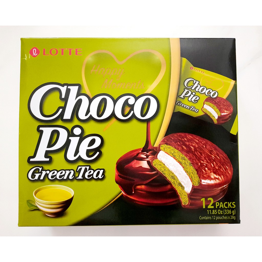 Hộp 12 Bánh ChocoPie Trà Xanh/ Chuối Lotte 336g