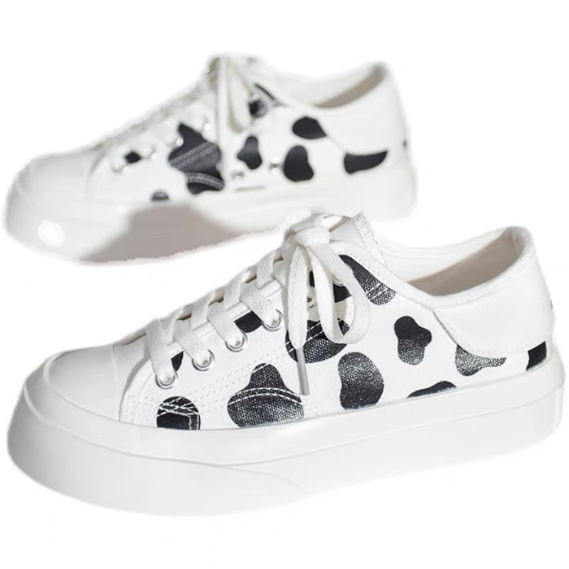 🎀 N09  Giày sneaker thể thao đi học đi chơi đế bằng form conv ulzzang hình con gấu Bò Sữa cute