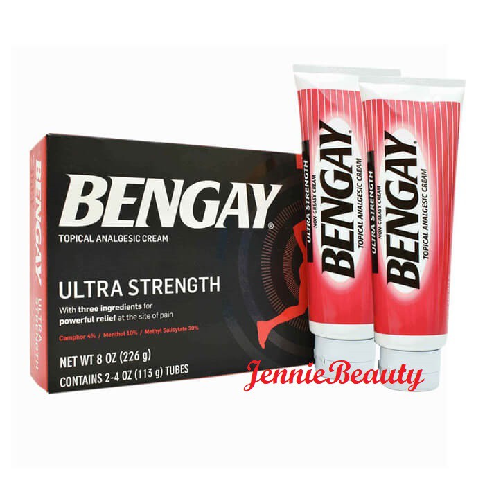 [Hàng USA] Kem xoa bóp giảm đau nhức BENGAY Ultra Strength Topical Analgesic Cream (2 tuýp x 113g)