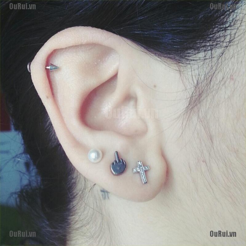 Bộ 2 Bông Tai Bằng Thép Không Gỉ Phong Cách Cho Nam Và Nữ