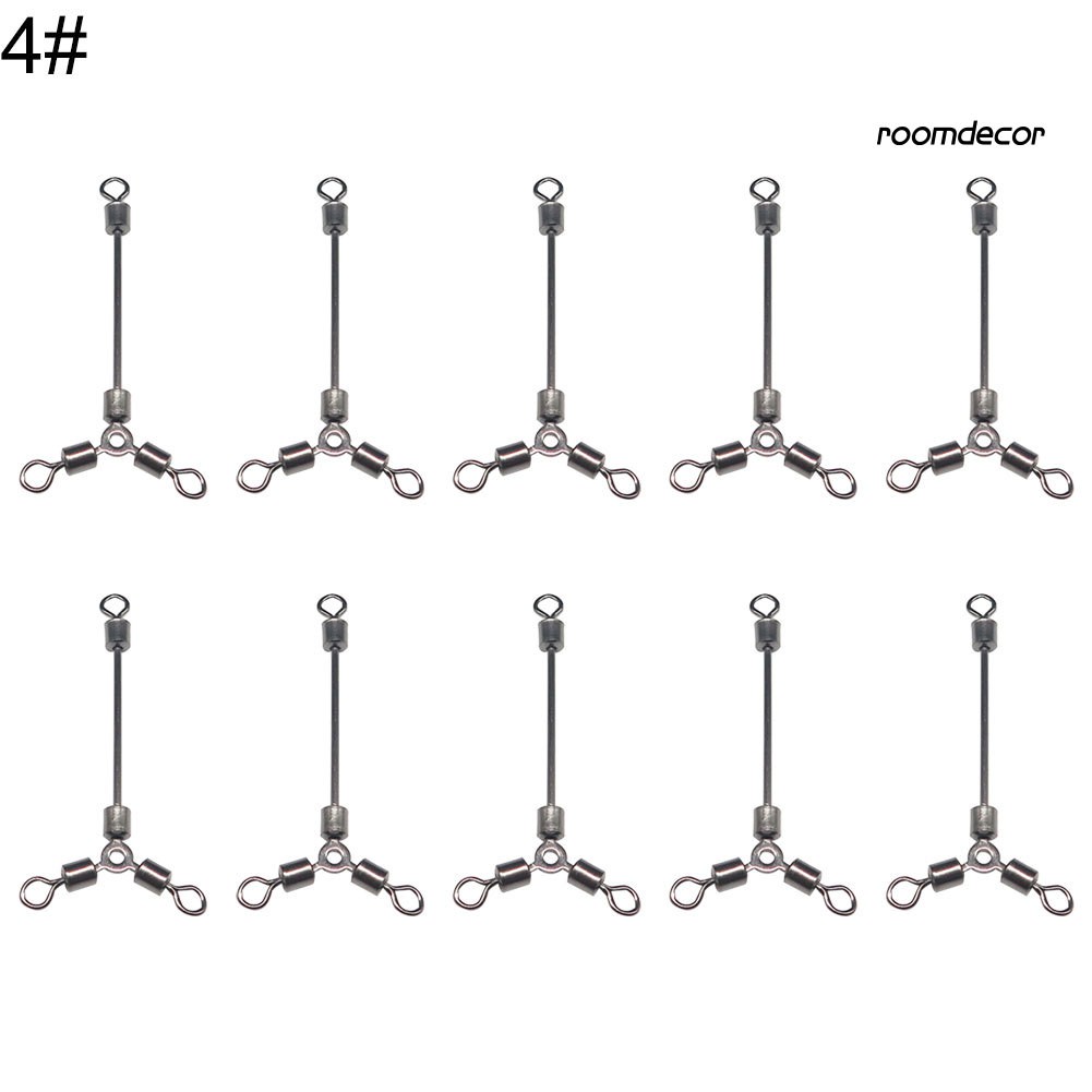 Bộ 10 khoen ma ní 3 đầu cho câu cá chất lượng