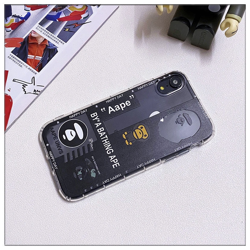 Ốp Điện Thoại TPU Mềm Chống Sốc In Logo BAPE Cho IPhone 14 12 PRO 12Promax mini 11 PRO 11PROMAX 13 PRO 13PROMAX Xs Max XR 6 7 8 Plus