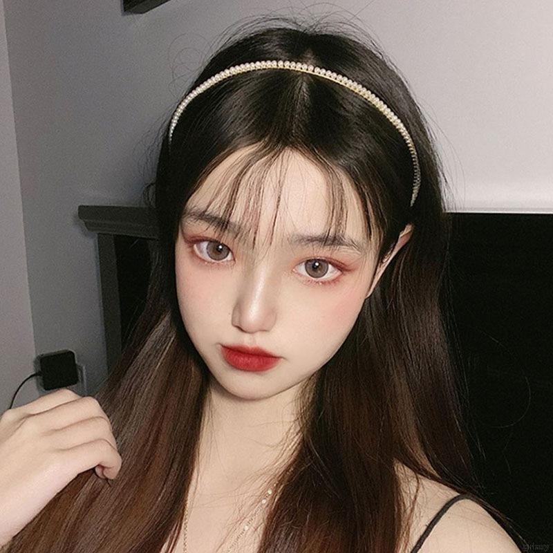 Băng Đô Cài Tóc Đính Ngọc Trai Nhân Tạo Xinh Xắn Phong Cách Hàn Quốc