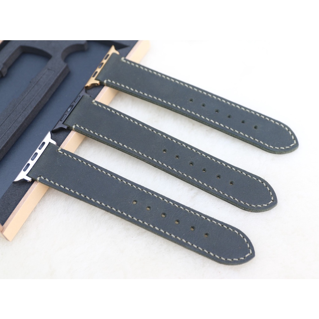 Dây đeo thay thế đồng hồ thông minh 1,2,3,4,5,6,7,8,SE da bò sáp handmade