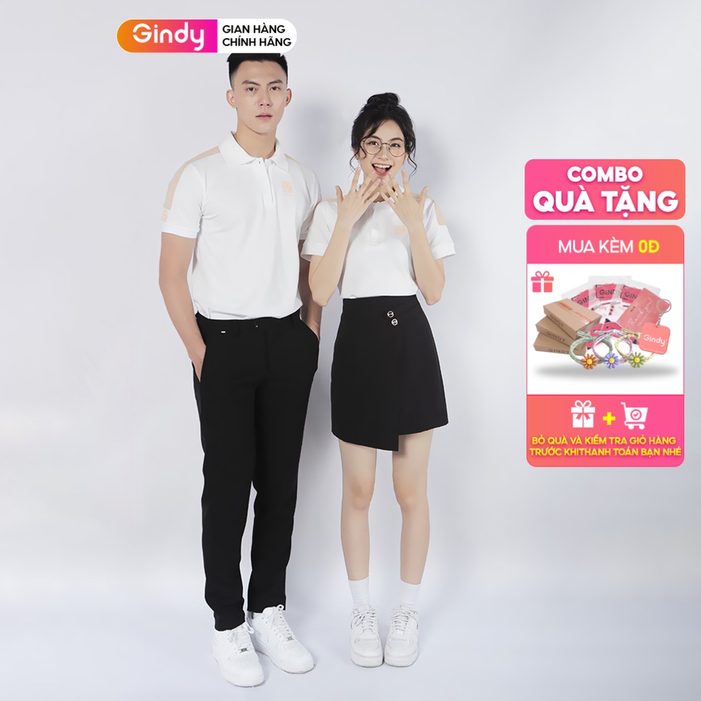 Áo phông polo GINDY cổ bẻ nam nữ thời trang unisex basic tay ngắn chất cotton thoáng mát A7114-A7113 | BigBuy360 - bigbuy360.vn