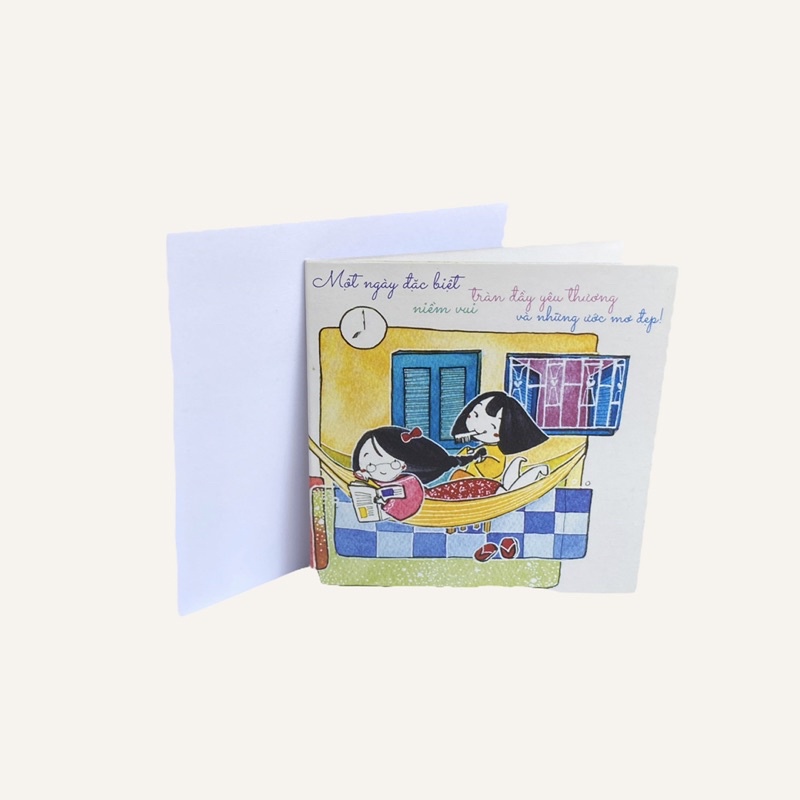 Thiệp chúc mừng sinh nhật có kèm bao thư (Kích thước: 8.5cm*8.5cm)