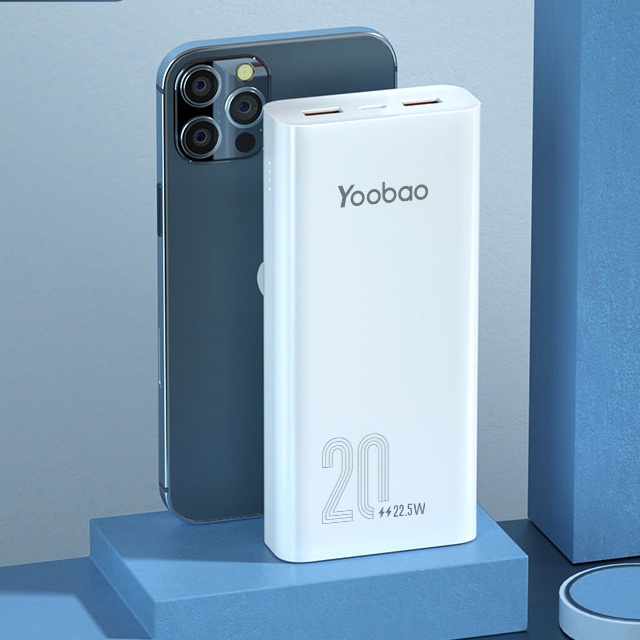 Pin sạc dự phòng 20000mAh C20Q Yoobao PD 20 công suất 22,5W- Dùng cho IP 11,12, Huawei