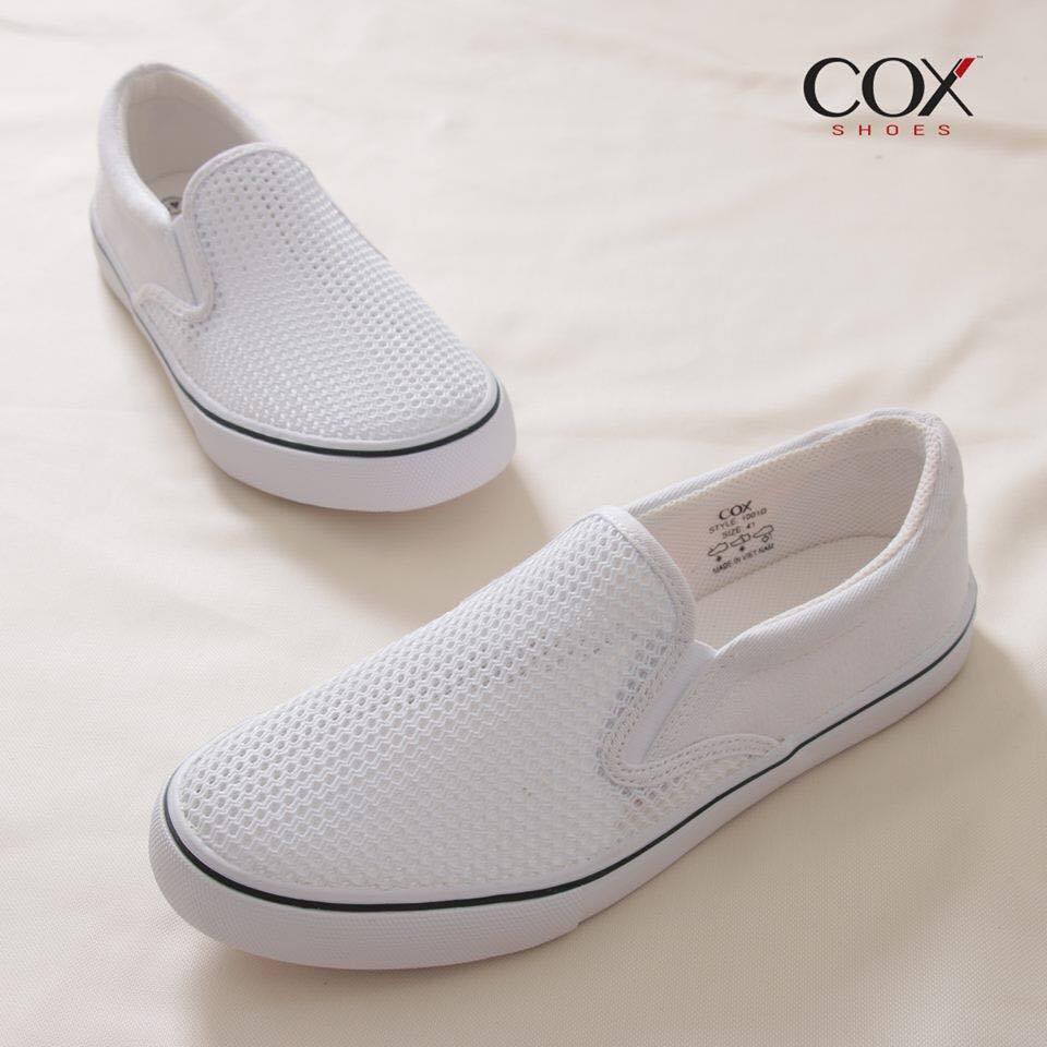 Giày Lười Vải Cox Shoes White 1001 | BigBuy360 - bigbuy360.vn