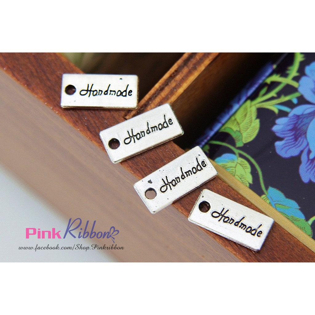 Bảng chữ kim loại mạ bạc Chữ &quot;handmade&quot;, &quot;nature&quot; - SET 5C