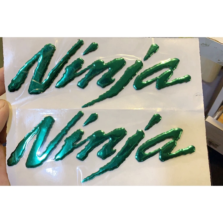Cặp hình dán chữ Ninja 3D trang trí hông xe Kawasaki