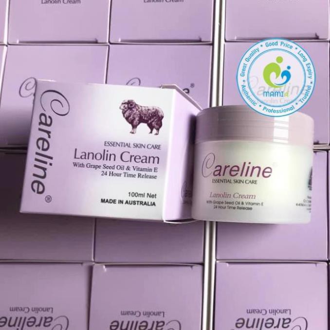 Kem dưỡng da (100ml) mỡ cừu (tím), nhau thai cừu (cam) cho mọi lứa tuổi Careline Lanolin/Placenta Cream, Úc