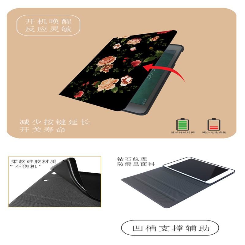 Bao da đựng máy tính bảng hoạt hình dễ thương cho Apple Ipad Air Pro 9.7 10.5 11 10.2" Mini 1/2/3/4/5