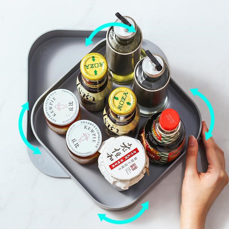 A - LIFE Khay Đựng Gia Vị Hình Vuông Có Thể Xoay Gắn Dưới Bồn Rửa Chén / Tủ Lạnh / Tủ Lạnh Cho Nhà Bếp / Tủ Lạnh / Hàng Có Sẵn * Giao Hàng Nhanh Chóng